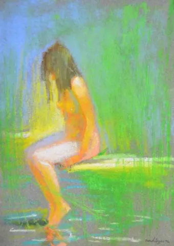 YUSUF ŞENGÜR — “İsimsiz”, 2014 "İsimsiz" eseri YUSUF ŞENGÜR tarafından 2014 yılında 15x21 cm ölçülerinde Kuru Pastel tekniği ile yapılmıştır.