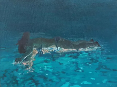 "İç Dış" eseri ZUHAL BAYSAR tarafından 90x120 cm ölçülerinde Tuval üzeri yağlı boya tekniği ile yapılmıştır.