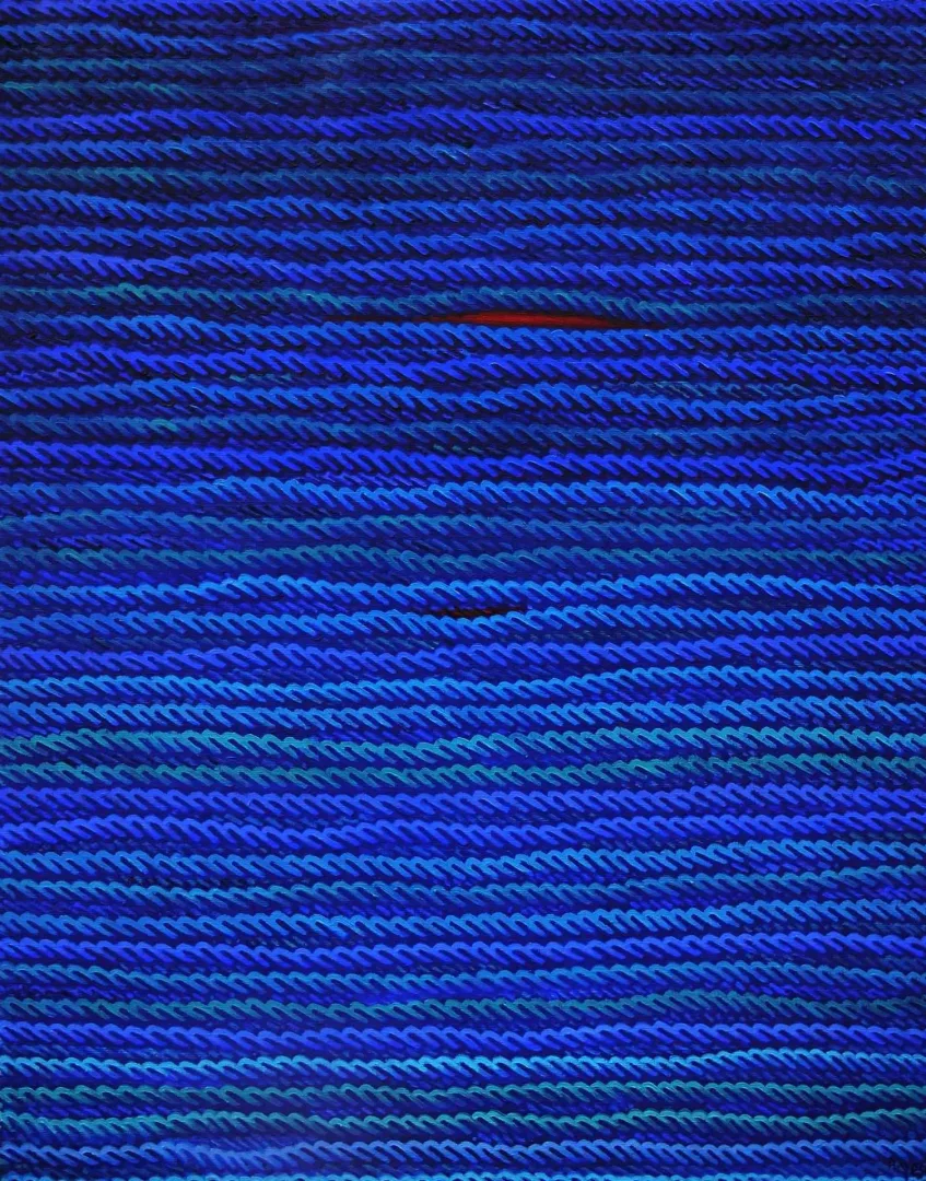 yakınlaştır "Mavi Üzerine Notlar" eseri AHMET YEŞİL tarafından 2015 yılında 95x75 cm ölçülerinde Tuval üzeri yağlı boya tekniği ile yapılmıştır.