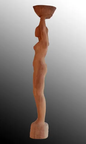 AZİMET KARAMAN — 2016 Bu eser AZİMET KARAMAN tarafından 2016 yılında 148x26x16 cm ölçülerinde Ağaç yontu tekniği ile yapılmıştır.
