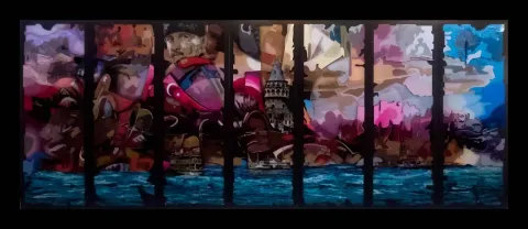 EMRE LÜLE tarafından 2015 yılında 126x322 cm ölçülerinde Karışık teknik tekniği ile yapılmıştır.