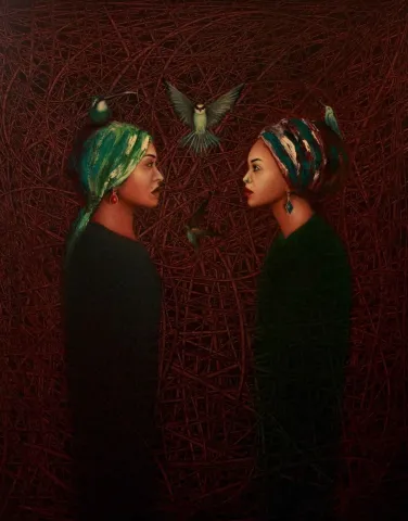 AZAT YEMAN — “Diriliş Ayini - Ritüeller”, 2016 "Diriliş Ayini - Ritüeller" eseri AZAT YEMAN tarafından 2016 yılında 100x80 cm ölçülerinde Tuval üzeri yağlı boya tekniği ile yapılmıştır.