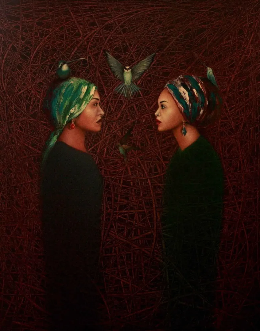 "Diriliş Ayini - Ritüeller" eseri AZAT YEMAN tarafından 2016 yılında 100x80 cm ölçülerinde Tuval üzeri yağlı boya tekniği ile yapılmıştır.