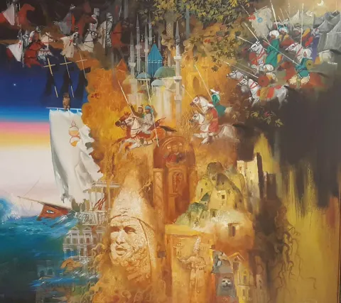 "Anadolu Soy Ağacı" eseri HIZIR TEPPEEV tarafından 2013 yılında 100x110 cm ölçülerinde Tuval üzeri yağlı boya tekniği ile yapılmıştır.