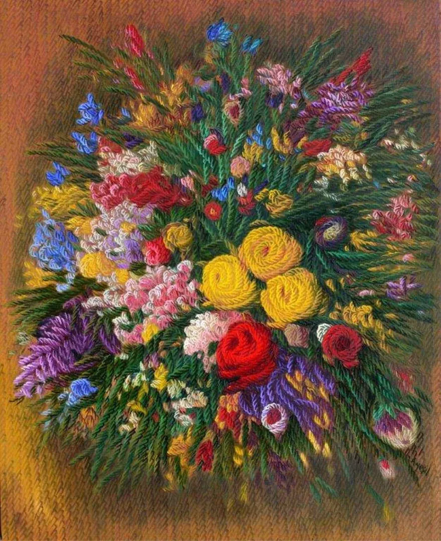 yakınlaştır "Benim çiçeklerim" eseri AHMET YEŞİL tarafından 2016 yılında 100x80 cm ölçülerinde Tuval üzeri yağlı boya tekniği ile yapılmıştır.