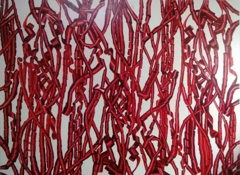 ALİ ÖZHAN GÜNEŞ — “Kutsal alkış serisi-I”, 2016 "Kutsal alkış serisi-I" eseri ALİ ÖZHAN GÜNEŞ tarafından 2016 yılında 180x220 cm ölçülerinde Tuval üzeri yağlı boya tekniği ile yapılmıştır.