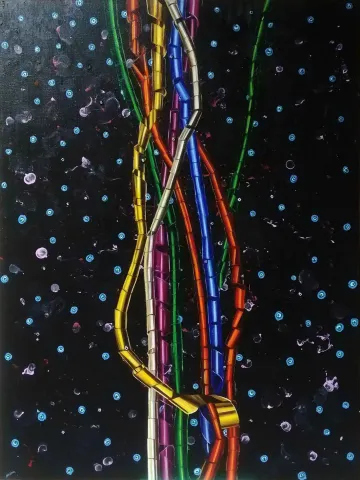 "Kutsal alkış serisi-II" eseri ALİ ÖZHAN GÜNEŞ tarafından 2016 yılında 116x89 cm ölçülerinde Tuval üzeri yağlı boya tekniği ile yapılmıştır.