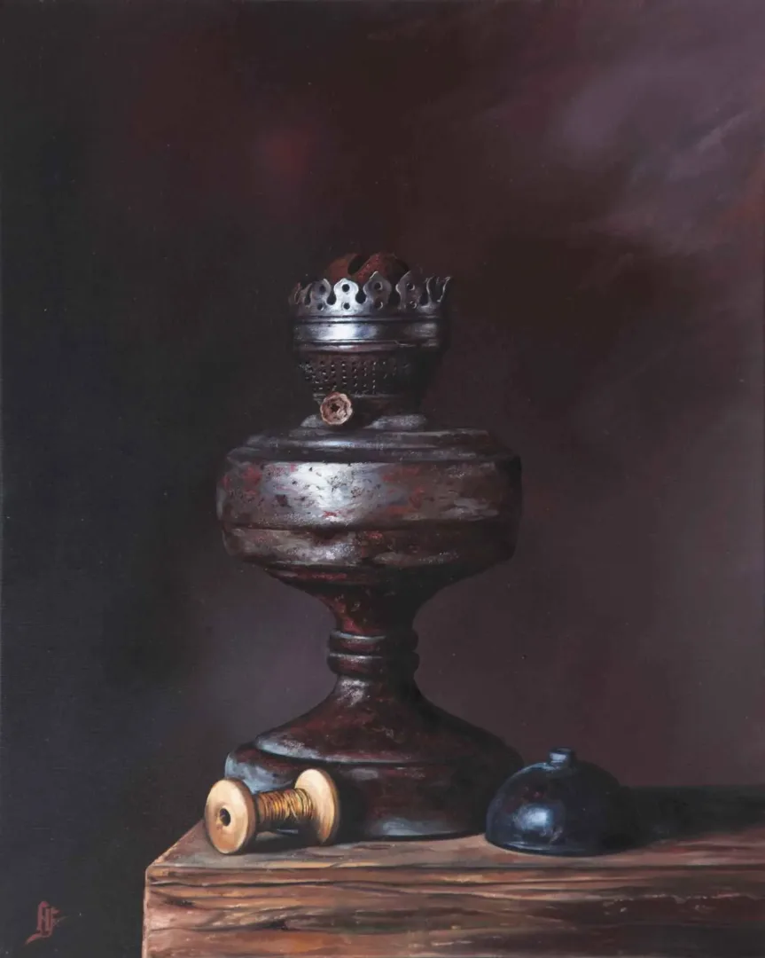 yakınlaştır "İplik" eseri HÜSEYİN FEYZULLAH tarafından 2016 yılında 50x40 cm ölçülerinde Tuval üzeri yağlı boya tekniği ile yapılmıştır.