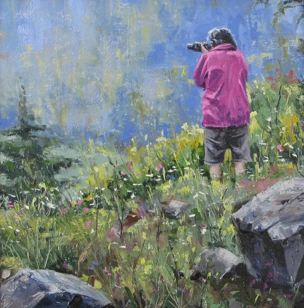 "Ayderde Fotoğrafçı" eseri FATİH KARAKAŞ tarafından 2016 yılında 25x25 cm ölçülerinde Tuval üzeri yağlı boya tekniği ile yapılmıştır.