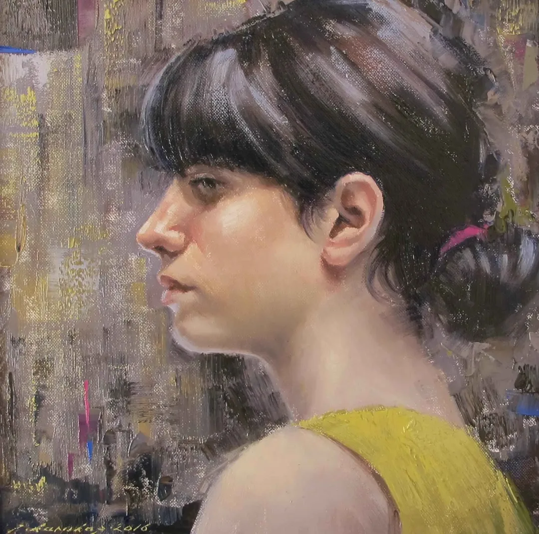 yakınlaştır "Profil portre-I" eseri FATİH KARAKAŞ tarafından 2016 yılında 25x25 cm ölçülerinde Tuval üzeri yağlı boya tekniği ile yapılmıştır.