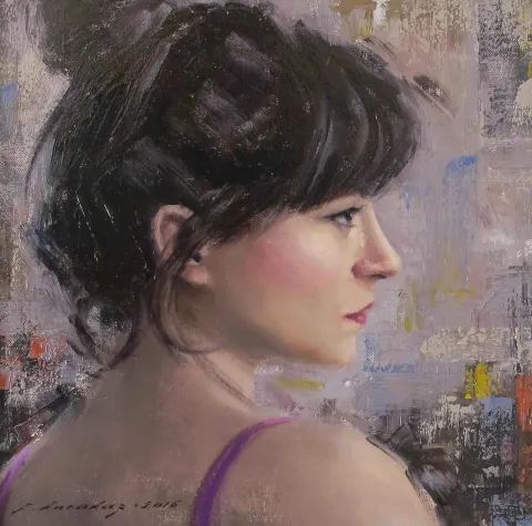 "Profil portre-II" eseri FATİH KARAKAŞ tarafından 2016 yılında 25x25 cm ölçülerinde Tuval üzeri yağlı boya tekniği ile yapılmıştır.