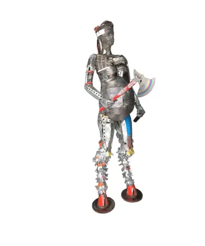 "wopan" eseri ASAF ERDEMLİ tarafından 225x80x80 cm ölçülerinde Hurda metal+kaynak tekniği ile yapılmıştır.