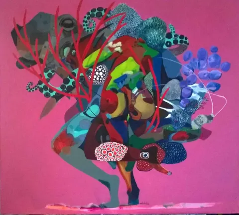 "Su üzerine hikayeler" eseri LEVENT OYLUÇTARHAN tarafından 2016 yılında 38x46 cm ölçülerinde Tuval üzeri yağlı boya tekniği ile yapılmıştır.