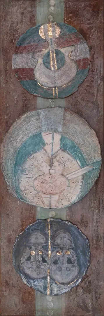 AYSUN ÇÖLBAYIR DİNİZ — “İsimsiz” "İsimsiz" eseri AYSUN ÇÖLBAYIR DİNİZ tarafından 120x40 cm ölçülerinde Kağıt seramik üzeri karışık teknik tekniği ile yapılmıştır.
