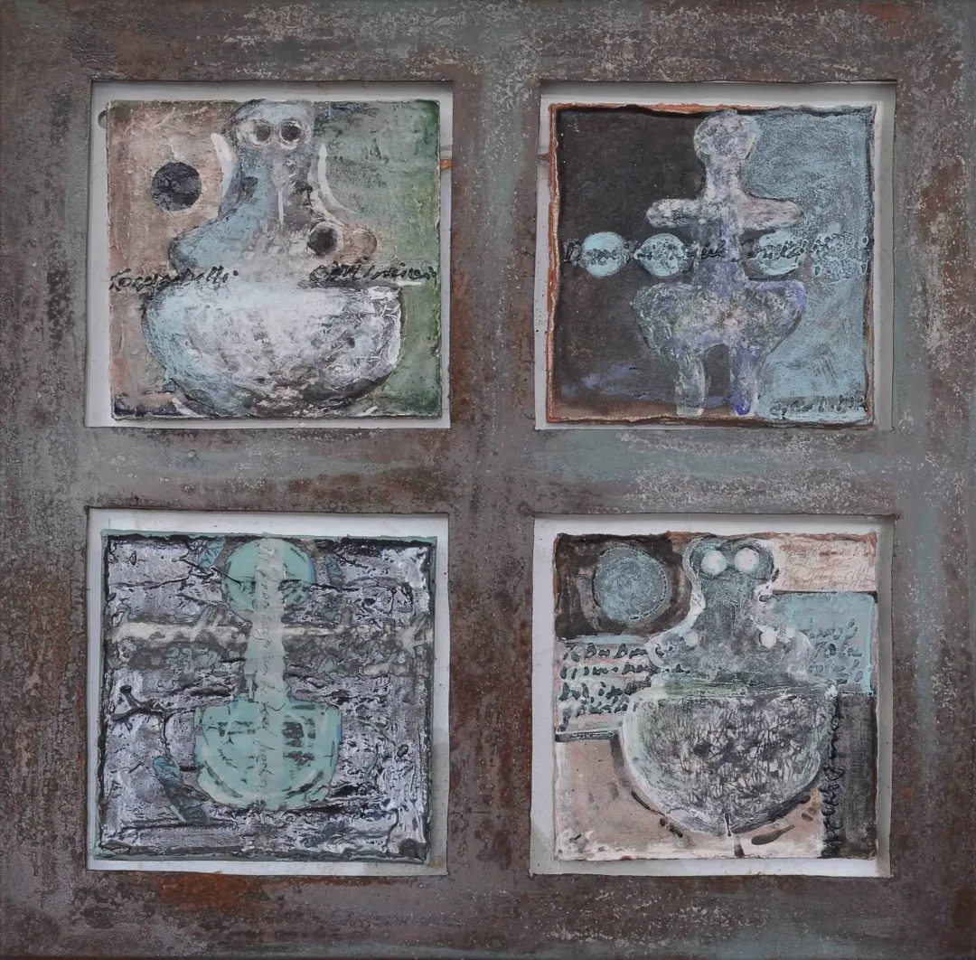 yakınlaştır "İsimsiz" eseri AYSUN ÇÖLBAYIR DİNİZ tarafından 55x55 cm ölçülerinde Kağıt seramik üzeri karışık teknik tekniği ile yapılmıştır.