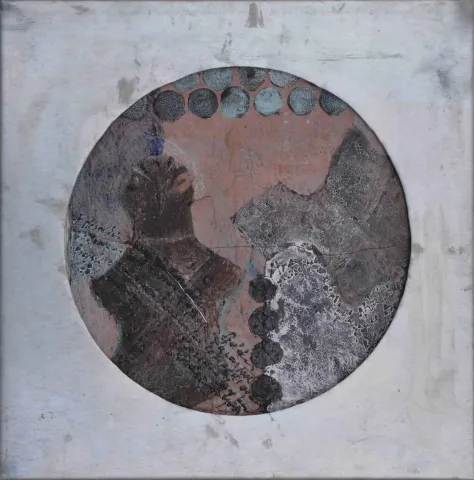 AYSUN ÇÖLBAYIR DİNİZ — “İsimsiz” "İsimsiz" eseri AYSUN ÇÖLBAYIR DİNİZ tarafından 40x40 cm ölçülerinde Kağıt seramik üzeri karışık teknik tekniği ile yapılmıştır.