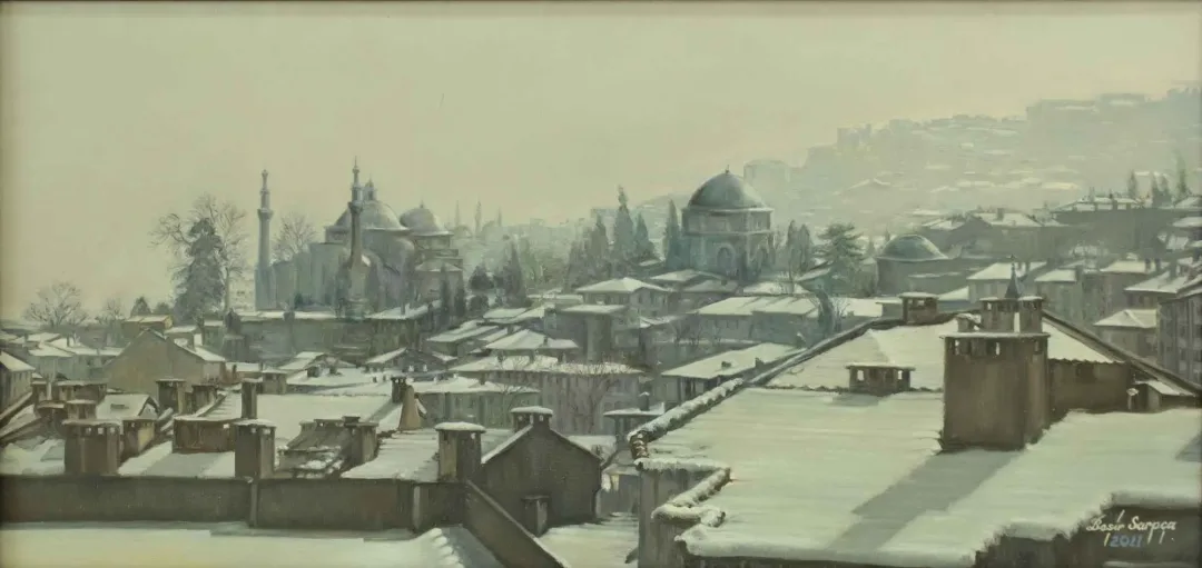 yakınlaştır "Karlı Yeşil" eseri BEŞİR SARPÇA tarafından 2011 yılında 35x70 cm ölçülerinde Tuval üzeri yağlı boya tekniği ile yapılmıştır.