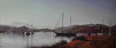 "Gümüşlüke Veda-I" eseri BEŞİR SARPÇA tarafından 2013 yılında 50x116 cm ölçülerinde Tuval üzeri yağlı boya tekniği ile yapılmıştır.