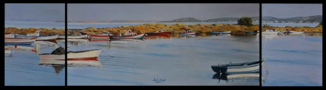 "Altınova" eseri BEŞİR SARPÇA tarafından 2008 yılında 40x150 cm ölçülerinde Tuval üzeri yağlı boya tekniği ile yapılmıştır.