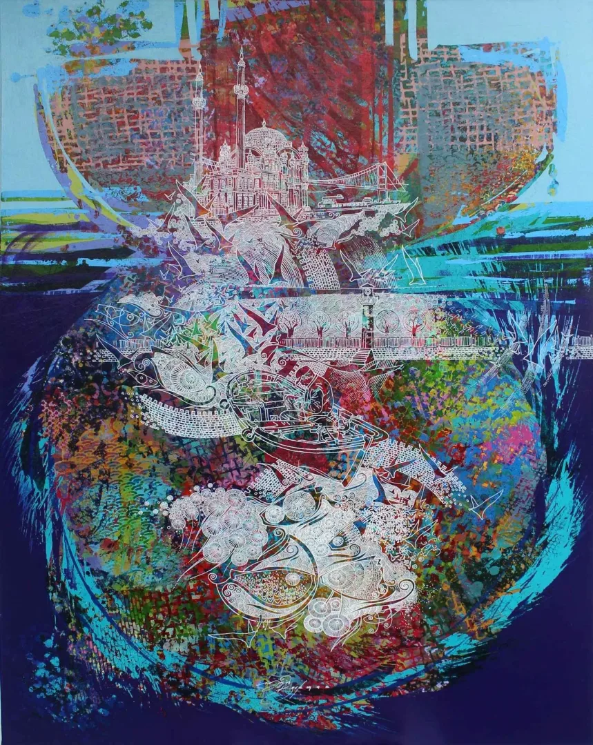 ENGİN KORKMAZ — 2016 Bu eser ENGİN KORKMAZ tarafından 2016 yılında 120x90 cm ölçülerinde Tuval üzeri akrilik boya tekniği ile yapılmıştır.