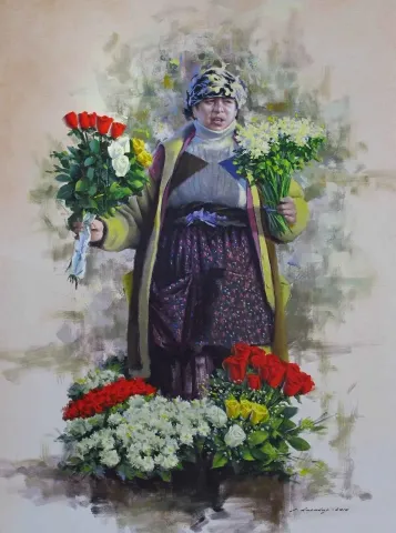 FATİH KARAKAŞ — “Kadıköy Çiçekçisi”, 2016 "Kadıköy Çiçekçisi" eseri FATİH KARAKAŞ tarafından 2016 yılında 80x60 cm ölçülerinde Tuval üzeri yağlı boya tekniği ile yapılmıştır.