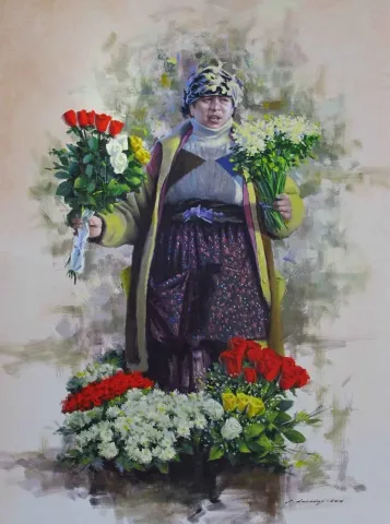 FATİH KARAKAŞ — “Kadıköy Çiçekçisi”, 2016 "Kadıköy Çiçekçisi" eseri FATİH KARAKAŞ tarafından 2016 yılında 80x60 cm ölçülerinde Tuval üzeri yağlı boya tekniği ile yapılmıştır.