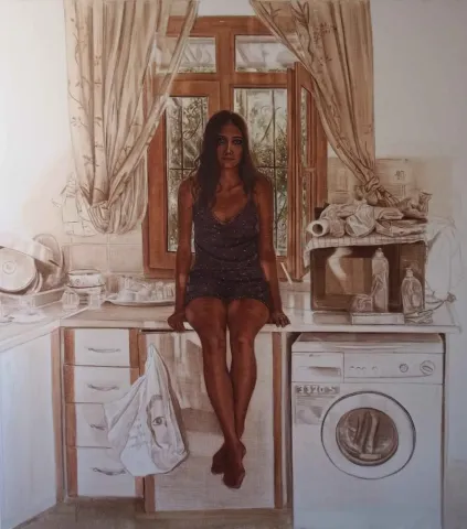 Bu eser RUGÜL SERBEST tarafından 2016 yılında 140x120 cm ölçülerinde Tuval üzeri yağlı boya tekniği ile yapılmıştır.