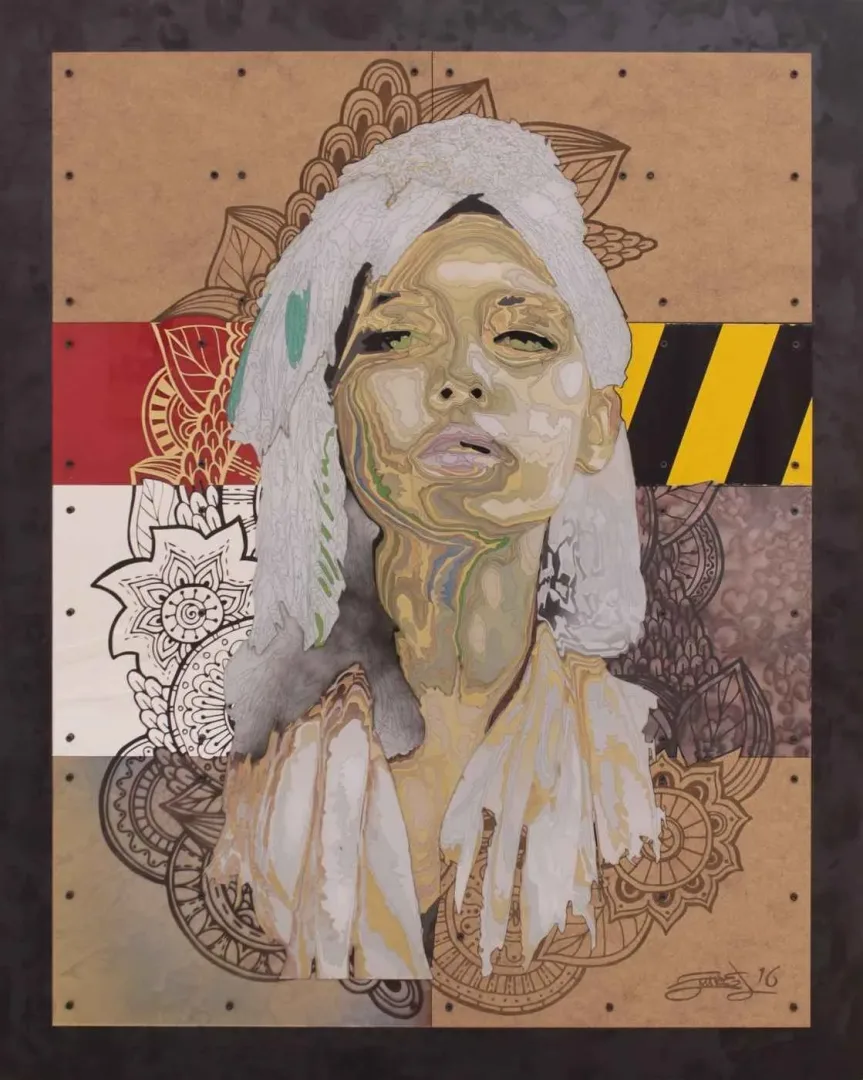 "Judith" eseri EMRE LÜLE tarafından 2016 yılında 100x80 cm ölçülerinde Karışık teknik tekniği ile yapılmıştır.