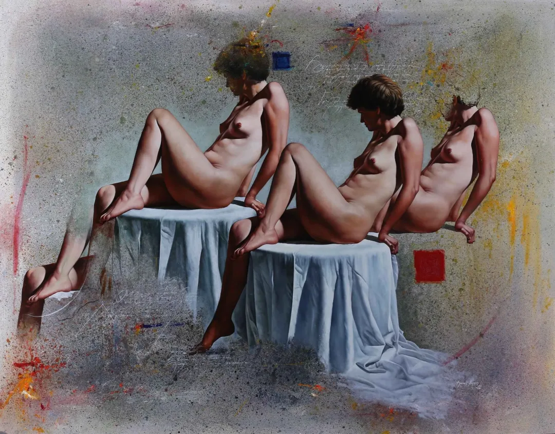 yakınlaştır "Üç Güzeller" eseri HASAN SAYGIN tarafından 2002 yılında 146x114 cm ölçülerinde Tuval üzeri yağlı boya tekniği ile yapılmıştır.