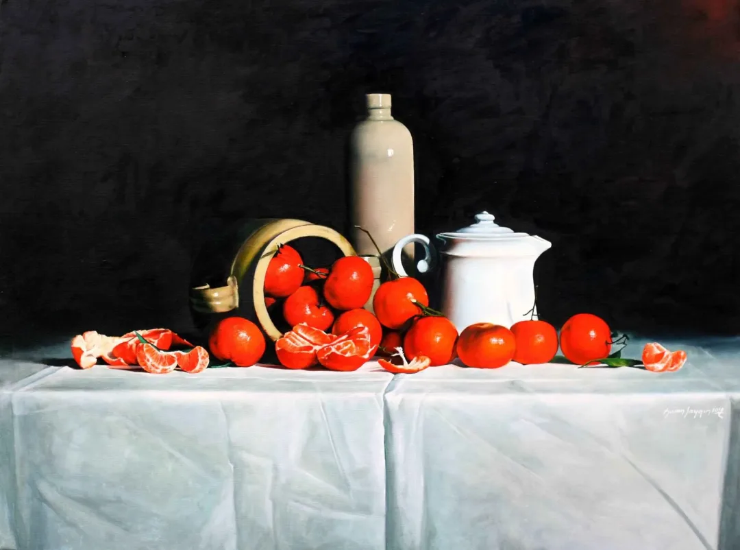 yakınlaştır "Dökülen Mandalinalar" eseri HASAN SAYGIN tarafından 2010 yılında 73x54 cm ölçülerinde Tuval üzeri yağlı boya tekniği ile yapılmıştır.