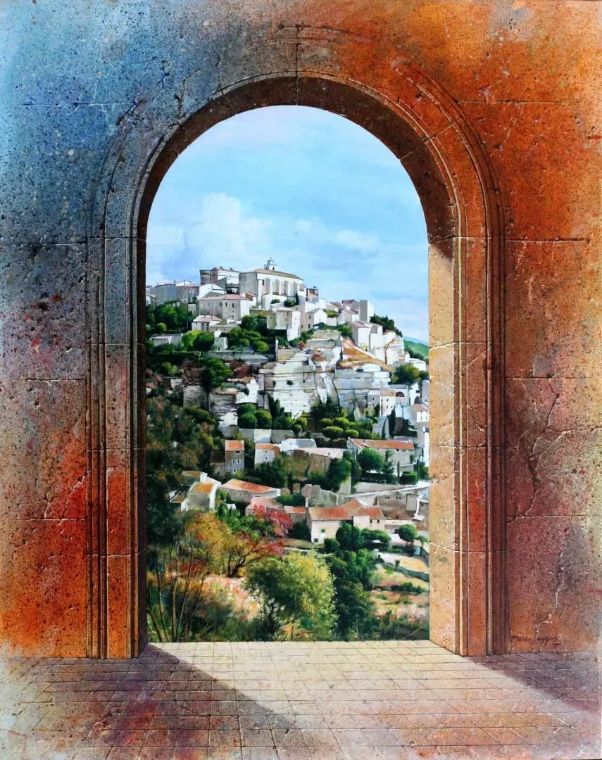 yakınlaştır "Gordes - Fransiz Koyu" eseri HASAN SAYGIN tarafından 2002 yılında 92x73 cm ölçülerinde Tuval üzeri yağlı boya tekniği ile yapılmıştır.