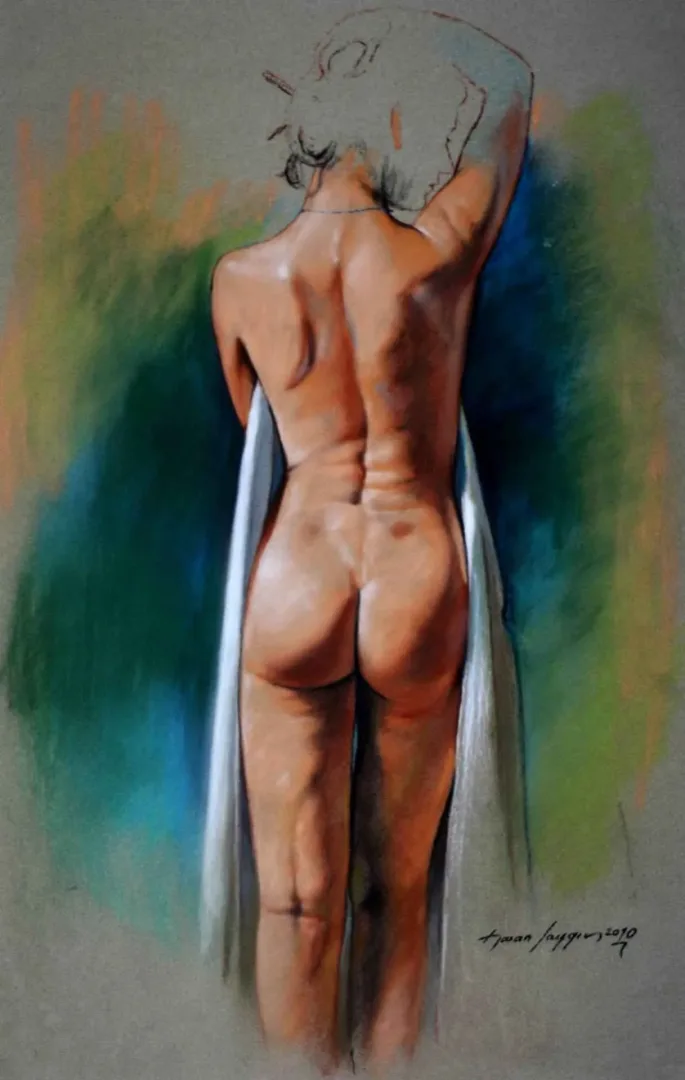 yakınlaştır "Marjorie-1" eseri HASAN SAYGIN tarafından 2010 yılında 60x38 cm ölçülerinde Kağıt üzeri pastel boya tekniği ile yapılmıştır.