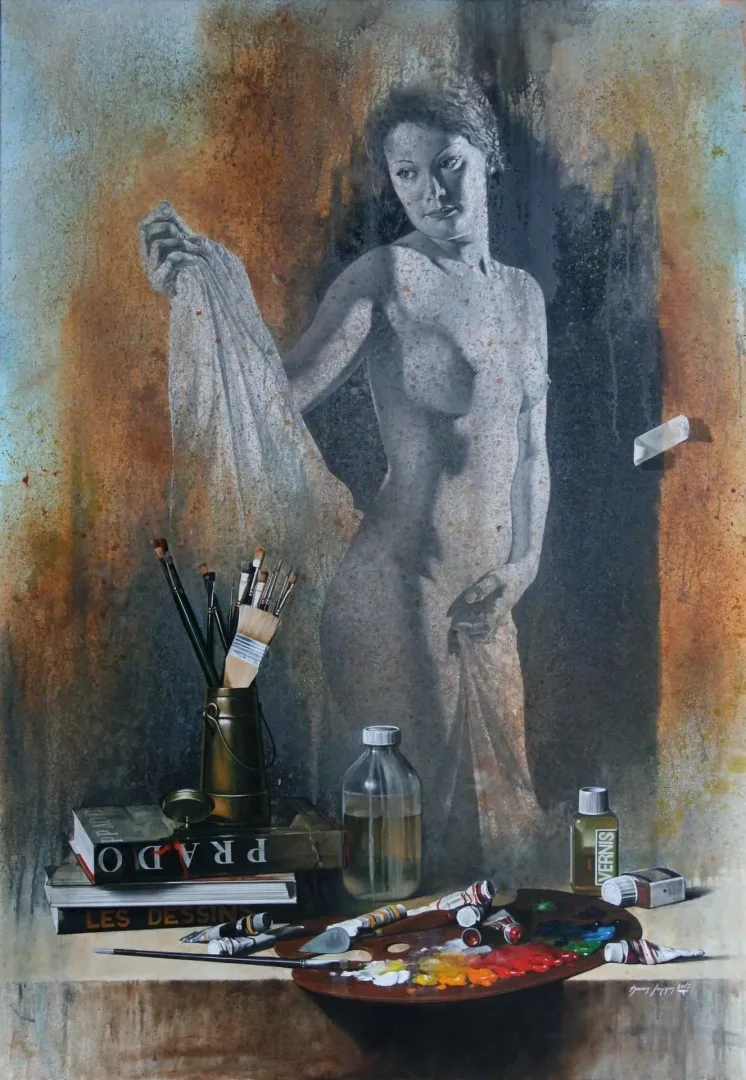 yakınlaştır "Palet" eseri HASAN SAYGIN tarafından 2012 yılında 116x81 cm ölçülerinde Tuval üzeri yağlı boya tekniği ile yapılmıştır.