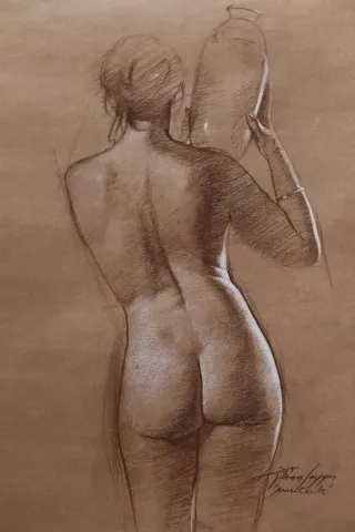 HASAN SAYGIN tarafından 2015 yılında 47x30 cm ölçülerinde Desen tekniği ile yapılmıştır.