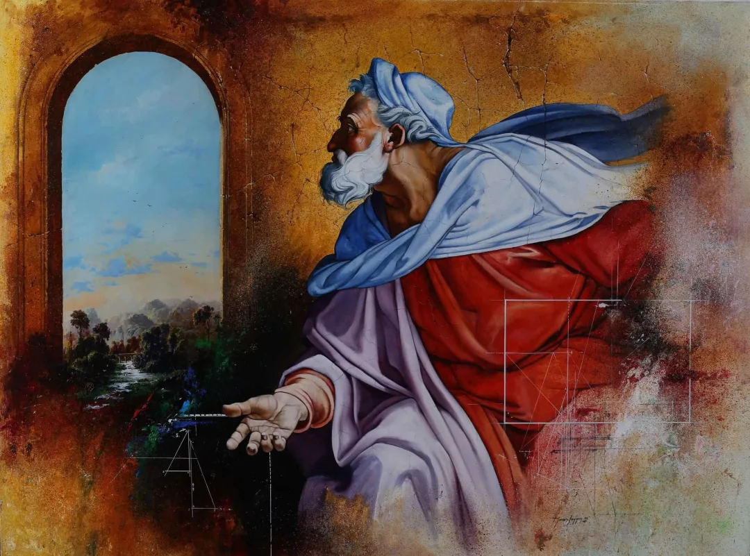 yakınlaştır "Michael Angeloya Saygı" eseri HASAN SAYGIN tarafından 2002 yılında 130x97 cm ölçülerinde Tuval üzeri yağlı boya tekniği ile yapılmıştır.