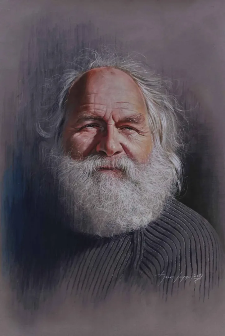yakınlaştır "Sakallı Adam" eseri HASAN SAYGIN tarafından 2014 yılında 65x48 cm ölçülerinde Kağıt üzeri pastel boya tekniği ile yapılmıştır.
