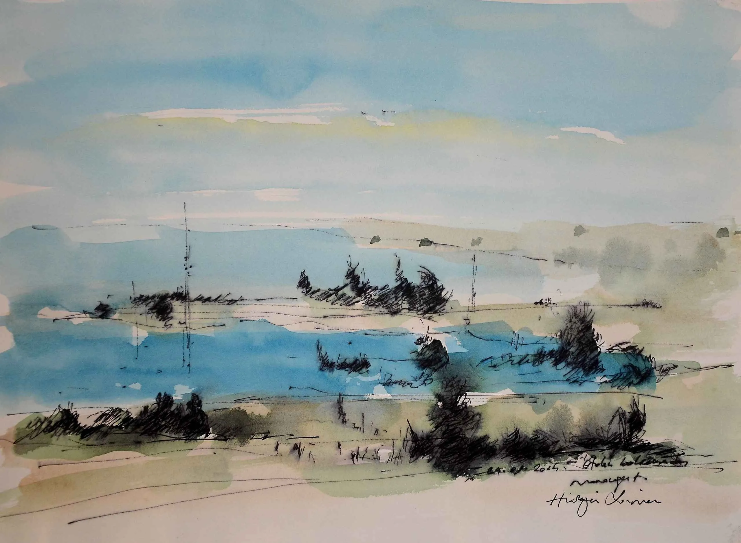 "İsimsiz" eseri HÜSEYİN SÖNMEZ tarafından 21x29 cm ölçülerinde Kağıt üzeri sulu boya tekniği ile yapılmıştır.