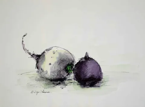 "İsimsiz" eseri HÜSEYİN SÖNMEZ tarafından 21x29 cm ölçülerinde Kağıt üzeri sulu boya tekniği ile yapılmıştır.