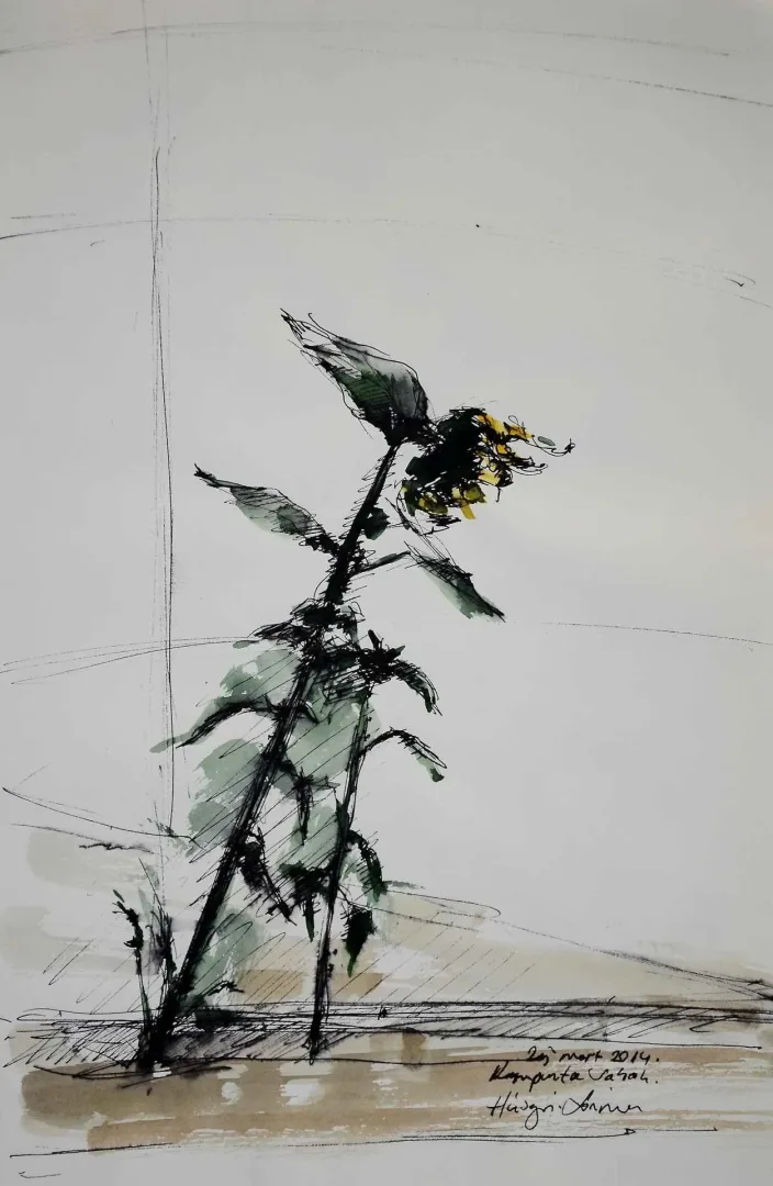 yakınlaştır "İsimsiz" eseri HÜSEYİN SÖNMEZ tarafından 29x21 cm ölçülerinde Kağıt üzeri sulu boya tekniği ile yapılmıştır.