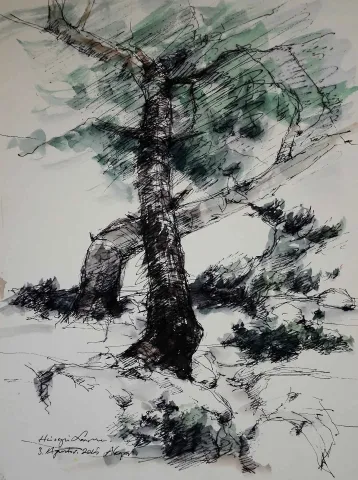 "İsimsiz" eseri HÜSEYİN SÖNMEZ tarafından 29x21 cm ölçülerinde Kağıt üzeri sulu boya tekniği ile yapılmıştır.