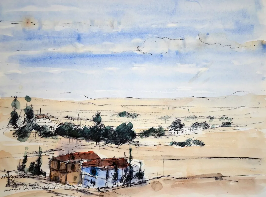 yakınlaştır "İsimsiz" eseri HÜSEYİN SÖNMEZ tarafından 21x29 cm ölçülerinde Kağıt üzeri sulu boya tekniği ile yapılmıştır.