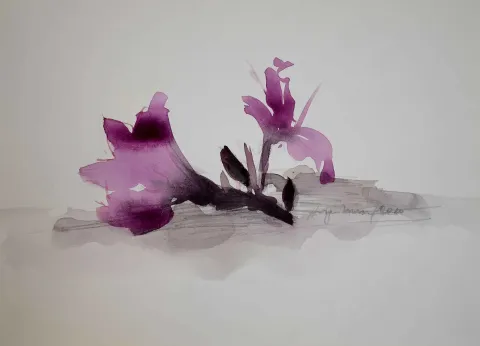 HÜSEYİN SÖNMEZ — “İsimsiz” "İsimsiz" eseri HÜSEYİN SÖNMEZ tarafından 21x29 cm ölçülerinde Kağıt üzeri sulu boya tekniği ile yapılmıştır.