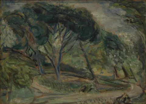 Bu eser HASAN KAVRUK tarafından 1952 yılında 25x35 cm ölçülerinde Mukavva üzeri yağlı boya tekniği ile yapılmıştır.
