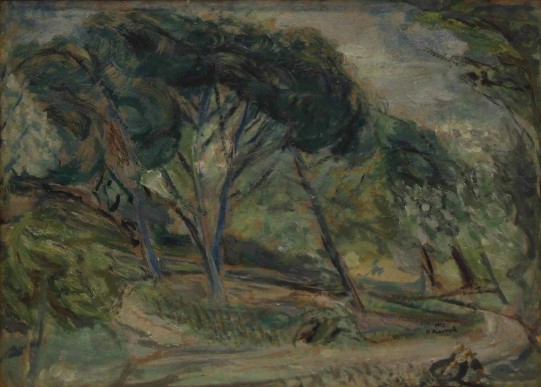 yakınlaştır "İsimsiz" eseri HASAN KAVRUK tarafından 1952 yılında 25x35 cm ölçülerinde Mukavva üzeri yağlı boya tekniği ile yapılmıştır.