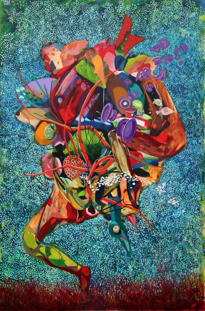 yakınlaştır "İsimsiz" eseri LEVENT OYLUÇTARHAN tarafından 2016 yılında 200x135 cm ölçülerinde Tuval üzeri yağlı boya tekniği ile yapılmıştır.