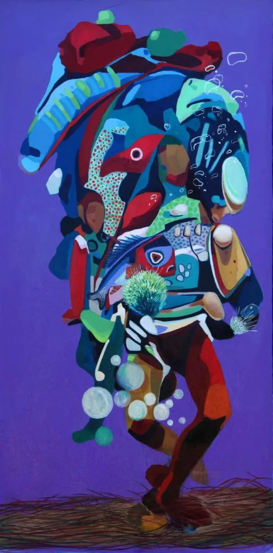 "İsimsiz" eseri LEVENT OYLUÇTARHAN tarafından 2016 yılında 80x40 cm ölçülerinde Tuval üzeri yağlı boya tekniği ile yapılmıştır.