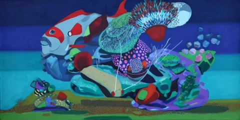"İsimsiz" eseri LEVENT OYLUÇTARHAN tarafından 2016 yılında 40x80 cm ölçülerinde Tuval üzeri yağlı boya tekniği ile yapılmıştır.