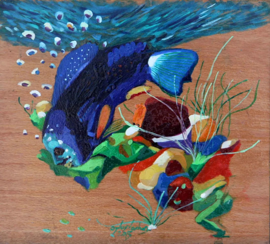 yakınlaştır "İsimsiz" eseri LEVENT OYLUÇTARHAN tarafından 2016 yılında 19x21 cm ölçülerinde Duralit üzeri yağlı boya tekniği ile yapılmıştır.