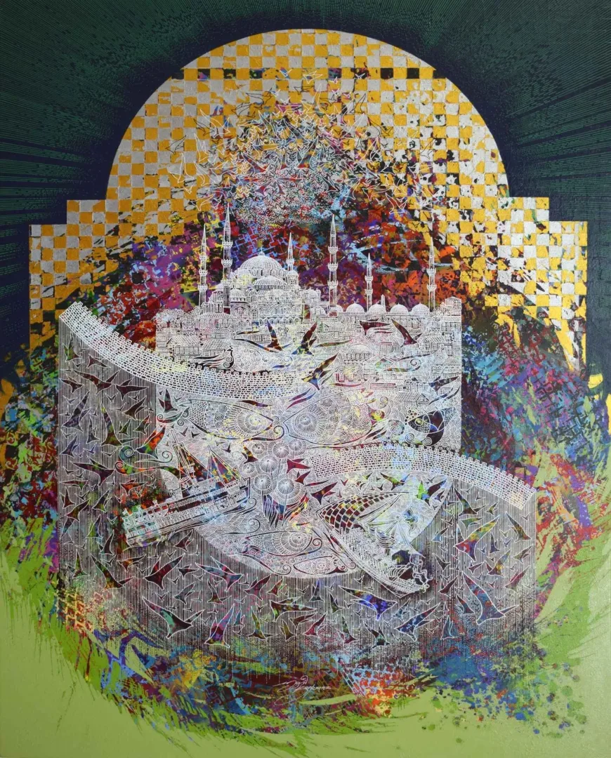 "İsimsiz" eseri ENGİN KORKMAZ tarafından 2016 yılında 120x90 cm ölçülerinde Tuval üzeri akrilik boya tekniği ile yapılmıştır.