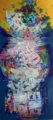 ENGİN KORKMAZ — “Untitled”, 2016 "İsimsiz" eseri ENGİN KORKMAZ tarafından 2016 yılında 64x27 cm ölçülerinde Tuval üzeri akrilik boya tekniği ile yapılmıştır.